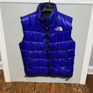 Vintage North Face Nuptse Mens Size Large Purple Goose Down Puffer Vest RARE